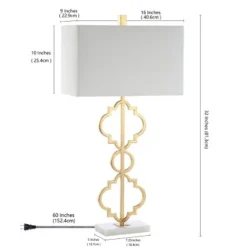 JONATHAN Y 32" Iron Salina Ogee Trellis Modern Table Lamp (Includes LED Light Bulb) Gold - Jonathan Y -Deals A Radiant Den Store unnamed file 5176