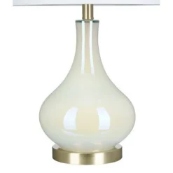 25.25" Glass Lamp White - Cresswell Lighting