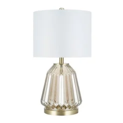 23.5" Glass Table Lamp Champagne (Includes LED Light Bulb) - Cresswell Lighting