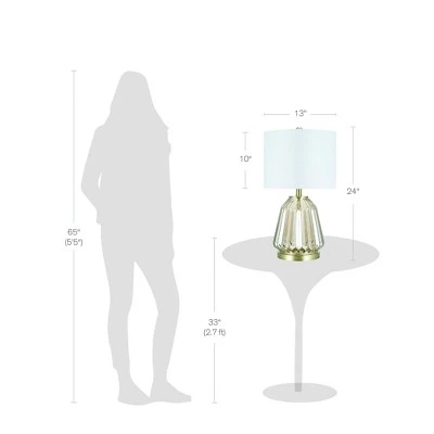 23.5" Glass Table Lamp Champagne (Includes LED Light Bulb) - Cresswell Lighting 6 23.5" Glass Table Lamp Champagne (Includes LED Light Bulb) - Cresswell Lighting - Image 6