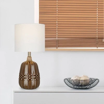 19" Ceramic Accent Lamp Brown (Includes LED Light Bulb) - Cresswell Lighting 5 19" Ceramic Accent Lamp Brown (Includes LED Light Bulb) - Cresswell Lighting - Image 5