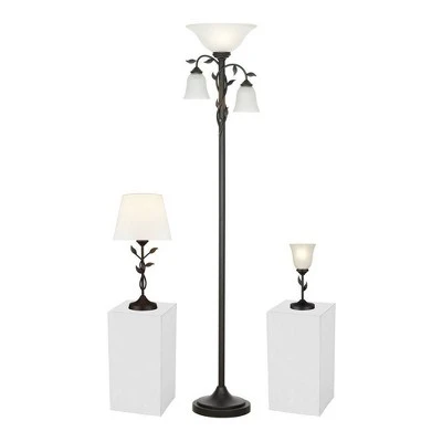 21" Metal Table Lamp Floral - Cresswell Lighting 4 21" Metal Table Lamp Floral - Cresswell Lighting - Image 4