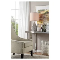 25" Traditional Ceramic Table Lamp with 3Way Switch Brown - Ore International