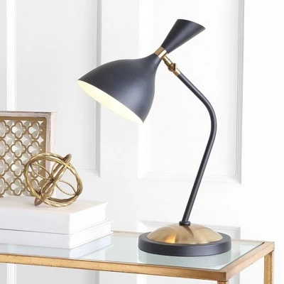 JONATHAN Y 21.5" Iron Albert Retro Mid Century LED Table Lamp - Jonathan Y White And Gold 1 JONATHAN Y 21.5" Iron Albert Retro Mid Century LED Table Lamp - Jonathan Y White And Gold
