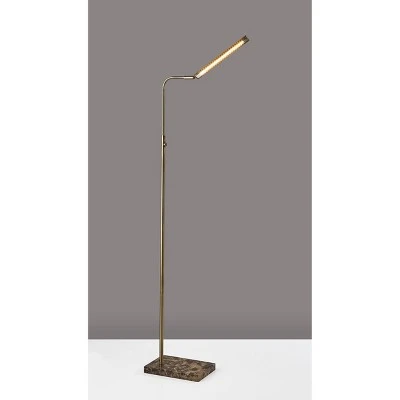 Reader Floor Lamp (Includes LED Light Bulb) Antique Brass - Adesso 2 Reader Floor Lamp (Includes LED Light Bulb) Antique Brass - Adesso - Image 2