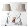 (Set of 2) 32.5" Adele Antler Table Lamps Silver (Includes LED Light Bulb) - Safavieh