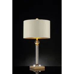 29.5" Traditional Metal Table Lamp with Crystal Accents Gold - Ore International
