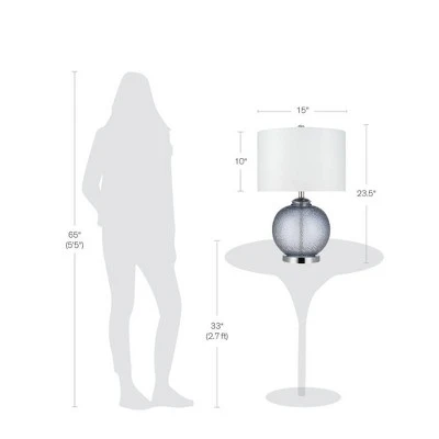 23.5" Glass Table Lamp Gray (Includes LED Light Bulb) - Cresswell Lighting 3 23.5" Glass Table Lamp Gray (Includes LED Light Bulb) - Cresswell Lighting - Image 3