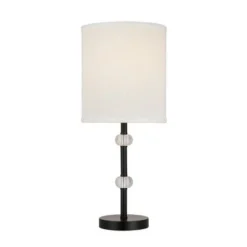 19.25" Stick Table Lamp with Acrylic Accent (Includes LED Light Bulb) Black - Cresswell Lighting