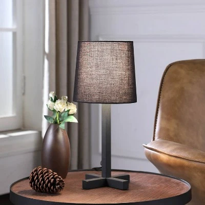 16.5" Traditional Metal Table Lamp with Cross Leg Base Black - Ore International 3 16.5" Traditional Metal Table Lamp with Cross Leg Base Black - Ore International - Image 3