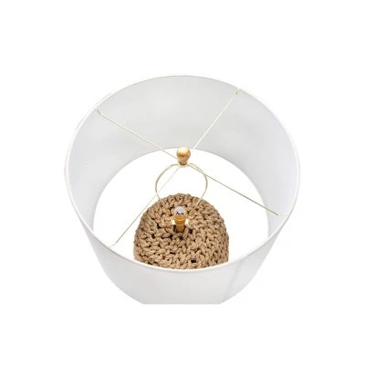 Jute Rope Table Lamp with Linen Shade - 3R Studios 2 Jute Rope Table Lamp with Linen Shade - 3R Studios - Image 2