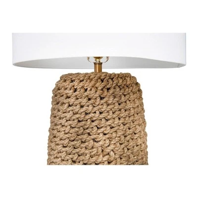 Jute Rope Table Lamp with Linen Shade - 3R Studios 4 Jute Rope Table Lamp with Linen Shade - 3R Studios - Image 4