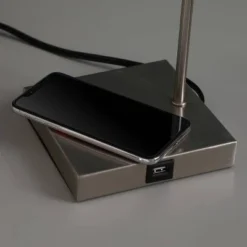 21.5" Modern Metal Table Lamp with USB Charging Port Gray - Ore International -Deals A Radiant Den Store unnamed file 5291