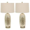 20.5" Set of 2 Antique Mercury Dimple Glass Table Lamps Gold - Decor Therapy