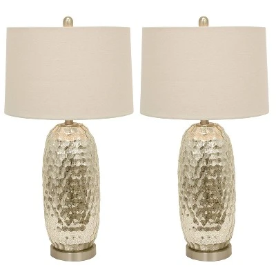 20.5" Set of 2 Antique Mercury Dimple Glass Table Lamps Gold - Decor Therapy 1 20.5" Set of 2 Antique Mercury Dimple Glass Table Lamps Gold - Decor Therapy