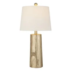 24" Faux Wood Table Lamp Silver - Cresswell Lighting