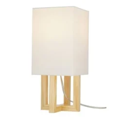 15" Square MDF Table Lamp (Includes LED Light Bulb) Natural - Cresswell Lighting