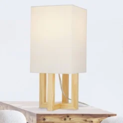 15" Square MDF Table Lamp (Includes LED Light Bulb) Natural - Cresswell Lighting 9 15" Square MDF Table Lamp (Includes LED Light Bulb) Natural - Cresswell Lighting -Deals A Radiant Den Store unnamed file 5386