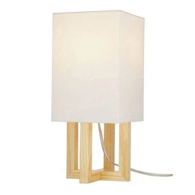 15" Square MDF Table Lamp Natural - Cresswell Lighting 1 15" Square MDF Table Lamp Natural - Cresswell Lighting