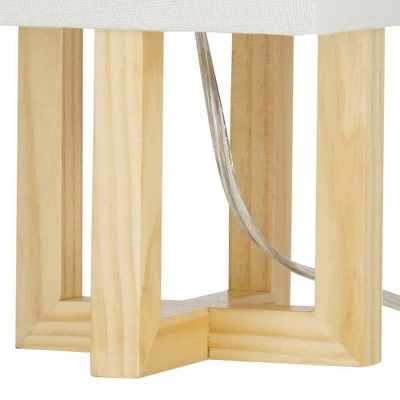 15" Square MDF Table Lamp Natural - Cresswell Lighting 2 15" Square MDF Table Lamp Natural - Cresswell Lighting - Image 2