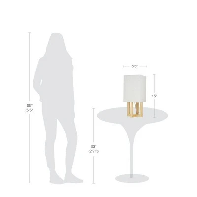 15" Square MDF Table Lamp Natural - Cresswell Lighting 4 15" Square MDF Table Lamp Natural - Cresswell Lighting - Image 4