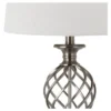 (Set of 2) 26.8" Lattice Urn Table Lamp Nickel (Includes CFL Light Bulb) - Safavieh