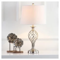 (Set of 2) 26.8" Lattice Urn Table Lamp Nickel (Includes CFL Light Bulb) - Safavieh 6 (Set of 2) 26.8" Lattice Urn Table Lamp Nickel (Includes CFL Light Bulb) - Safavieh -Deals A Radiant Den Store unnamed file 5404