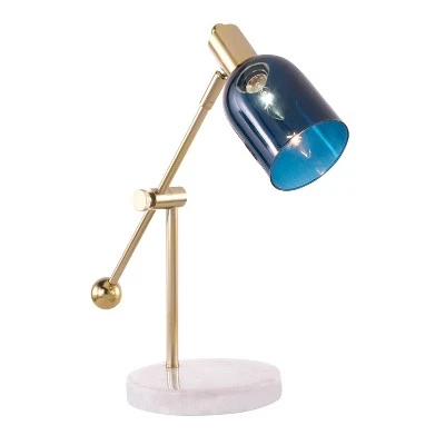 44185" Marcel Desk Lamp Blue/Gold/White - LumiSource 1 44185" Marcel Desk Lamp Blue/Gold/White - LumiSource
