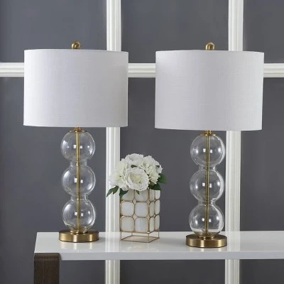 JONATHAN Y 27" (Set of 2) Bella Glass Triple Sphere Table Lamp (Includes Energy Efficient Light Bulb) - JONATHAN Y Chrome 2 JONATHAN Y 27" (Set of 2) Bella Glass Triple Sphere Table Lamp (Includes Energy Efficient Light Bulb) - JONATHAN Y Chrome - Image 2