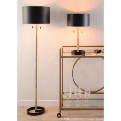 24" Hilton Table Lamp Black/Gold - LumiSource -Deals A Radiant Den Store unnamed file 5420