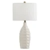 Large Round Transitional Dimpled Moulded Table Lamp White - StyleCraft