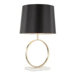 26" Moon Table Lamp Black/Gold/White - LumiSource