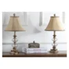 (Set of 2) 22.5" Scarlett Glass Globe Table Lamp Antique Gold/Clear (Includes CFL Light Bulb) - Safavieh