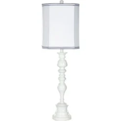36" Polly Candlestick Lamp White (Includes CFL Light Bulb) - Safavieh