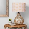 Rattan Table Lamp Pink Shade - Opalhouse