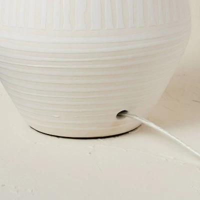 Opalhouse Designed With Jungalow Ceramic Table Lamp with Natural Shade Cream (Includes LED Light Bulb) - Opalhouse™ designed with Jungalow™ 4 Opalhouse Designed With Jungalow Ceramic Table Lamp with Natural Shade Cream (Includes LED Light Bulb) - Opalhouse™ designed with Jungalow™ - Image 4