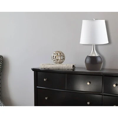 24.5" Modern Metal Table Lamp with Touch Sensor Brown/White - Ore International 1 24.5" Modern Metal Table Lamp with Touch Sensor Brown/White - Ore International