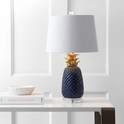 JONATHAN Y 23" Ceramic Pineapple Table Lamp (Includes Energy Efficient Light Bulb) - JONATHAN Y Blue 1 JONATHAN Y 23" Ceramic Pineapple Table Lamp (Includes Energy Efficient Light Bulb) - JONATHAN Y Blue