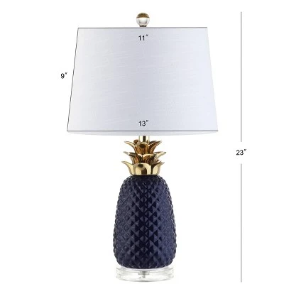 JONATHAN Y 23" Ceramic Pineapple Table Lamp (Includes Energy Efficient Light Bulb) - JONATHAN Y Blue 3 JONATHAN Y 23" Ceramic Pineapple Table Lamp (Includes Energy Efficient Light Bulb) - JONATHAN Y Blue - Image 3
