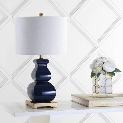 JONATHAN Y 25.5" Ceramic Vienna Table Lamp (Includes Energy Efficient Light Bulb) - JONATHAN Y Blue 2 JONATHAN Y 25.5" Ceramic Vienna Table Lamp (Includes Energy Efficient Light Bulb) - JONATHAN Y Blue - Image 2
