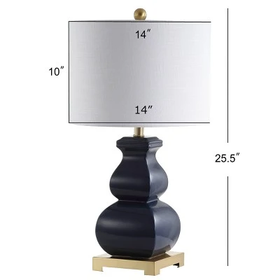 JONATHAN Y 25.5" Ceramic Vienna Table Lamp (Includes Energy Efficient Light Bulb) - JONATHAN Y Blue 3 JONATHAN Y 25.5" Ceramic Vienna Table Lamp (Includes Energy Efficient Light Bulb) - JONATHAN Y Blue - Image 3