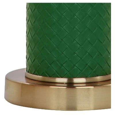 (Set of 2) 31.5" Ollie Faux Woven Leather Table Lamp (Includes CFL Light Bulb) Dark Green - Safavieh 2 (Set of 2) 31.5" Ollie Faux Woven Leather Table Lamp (Includes CFL Light Bulb) Dark Green - Safavieh - Image 2