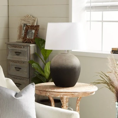 Olivia & May 23" x 15" Modern Ceramic Table Lamp Black - Olivia & May 2 Olivia & May 23" x 15" Modern Ceramic Table Lamp Black - Olivia & May - Image 2