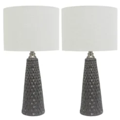 Set of 2 Ceramic Table Lamps - Decor Therapy Ivory