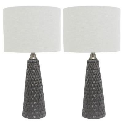 Set of 2 Ceramic Table Lamps - Decor Therapy Ivory 1 Set of 2 Ceramic Table Lamps - Decor Therapy Ivory
