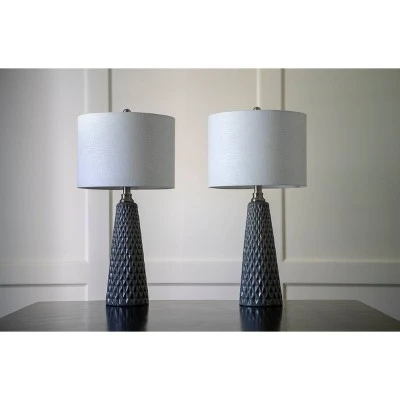 Set of 2 Ceramic Table Lamps - Decor Therapy Ivory 2 Set of 2 Ceramic Table Lamps - Decor Therapy Ivory - Image 2