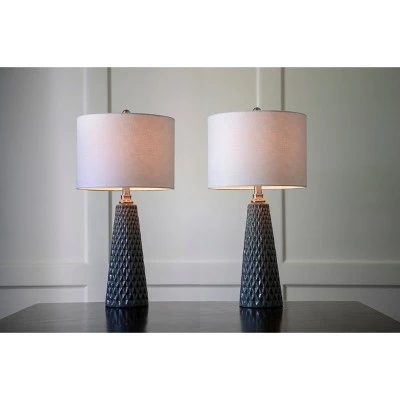 Set of 2 Ceramic Table Lamps - Decor Therapy Ivory 3 Set of 2 Ceramic Table Lamps - Decor Therapy Ivory - Image 3