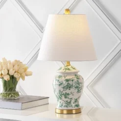 JONATHAN Y 22" LED Classic Chinoiserie Table Lamp - JONATHAN Y White