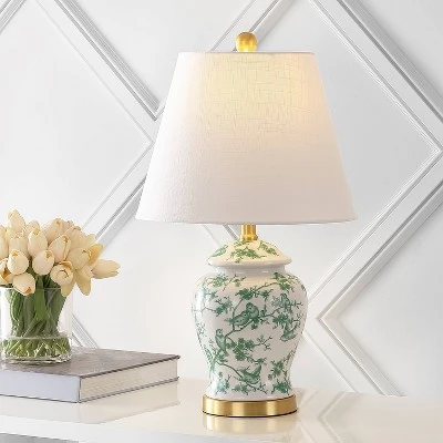JONATHAN Y 22" LED Classic Chinoiserie Table Lamp - JONATHAN Y White 1 JONATHAN Y 22" LED Classic Chinoiserie Table Lamp - JONATHAN Y White