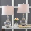 JONATHAN Y 25" Lavelle Glass Table Lamp Set Of 2 Clear (Includes LED Light Bulb) - JONATHAN Y